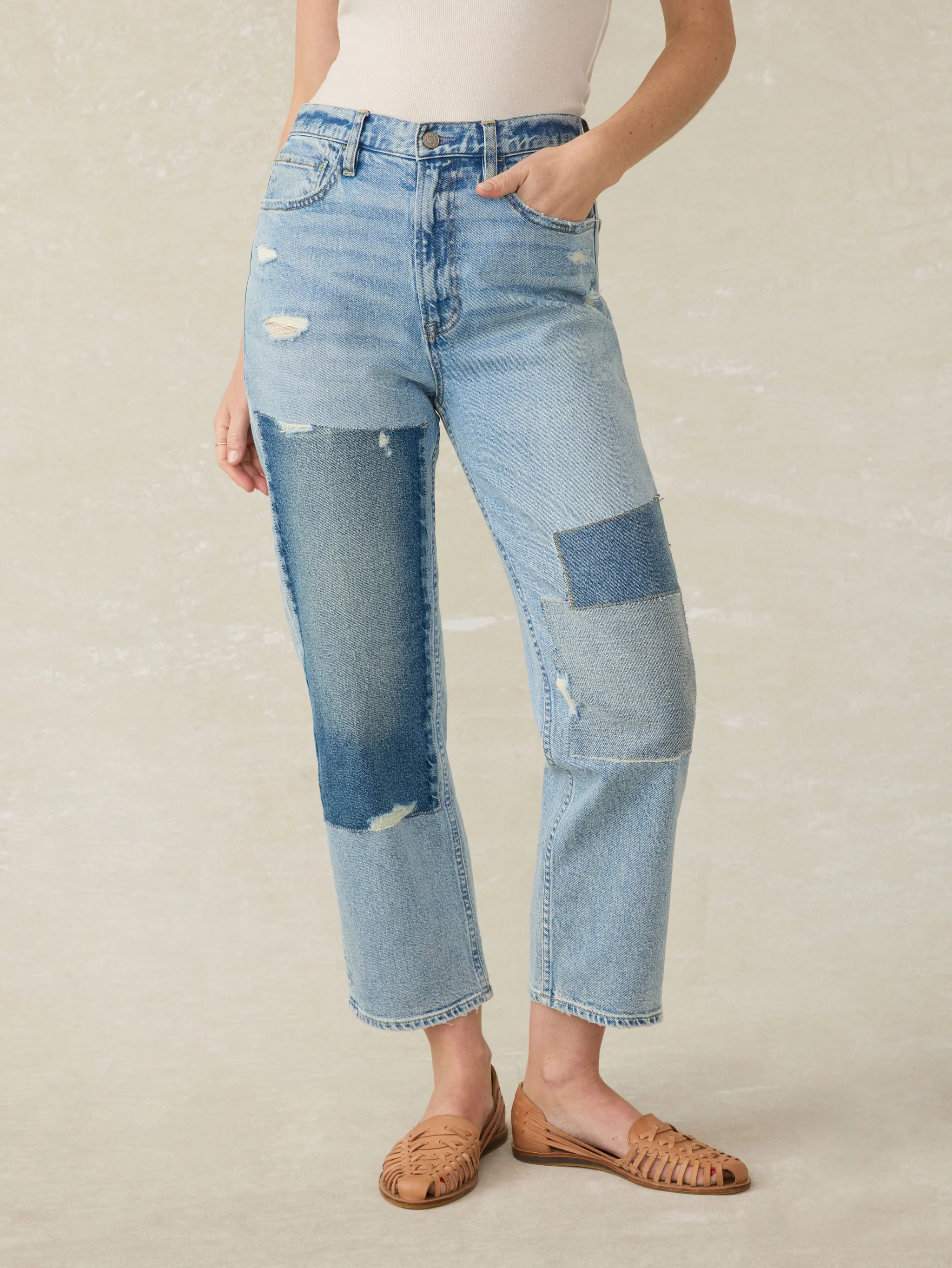 90s Crop Patchwork Jean - Heirloom Indigo Wash | Faherty