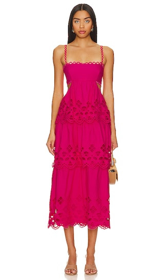 Elloise Midi Dress in Hot Pink | Revolve Clothing (Global)