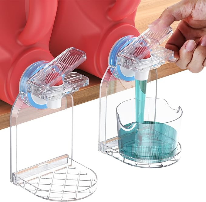 Clear Laundry Detergent Dispenser Cup Holder & Nozzle Force-Saving Switch, Drip Catcher, Soap Dis... | Amazon (US)