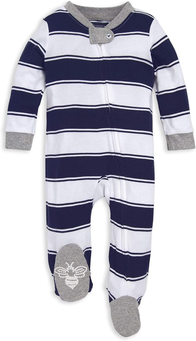 Burt's Bees Baby Boys Sleep and Play Pjs, 100% Organic Cotton One-piece Zip Front Romper Jumpsuit... | Amazon (US)