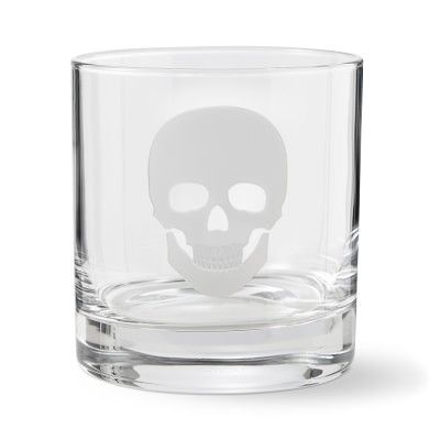 Halloween Skull Double Old-Fashioned Glasses | Williams-Sonoma