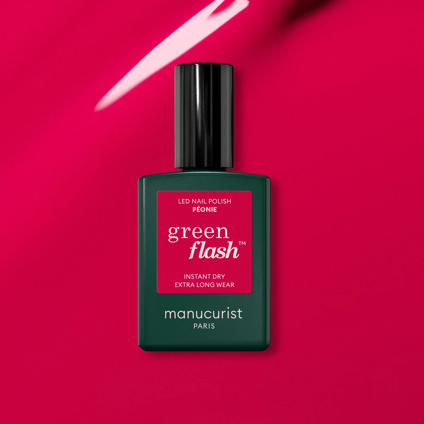 Peonie raspberry LED nail polish - Green Flash | Manucurist | Manucurist Global