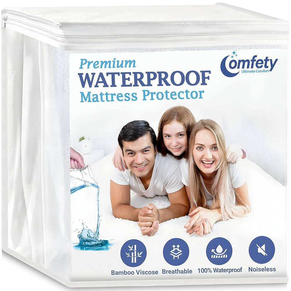 100% Waterproof Mattress Protector California King - Luxury Soft Bamboo Viscose Mattress Protecto... | Amazon (US)