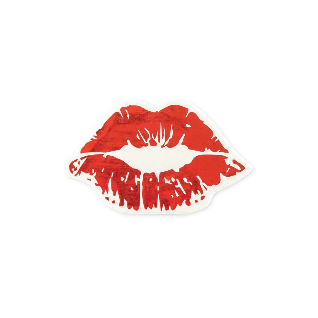 Metallic Red Lip Dessert Napkins 20ct  Kiss the Miss Goodbye - Etsy | Etsy (US)