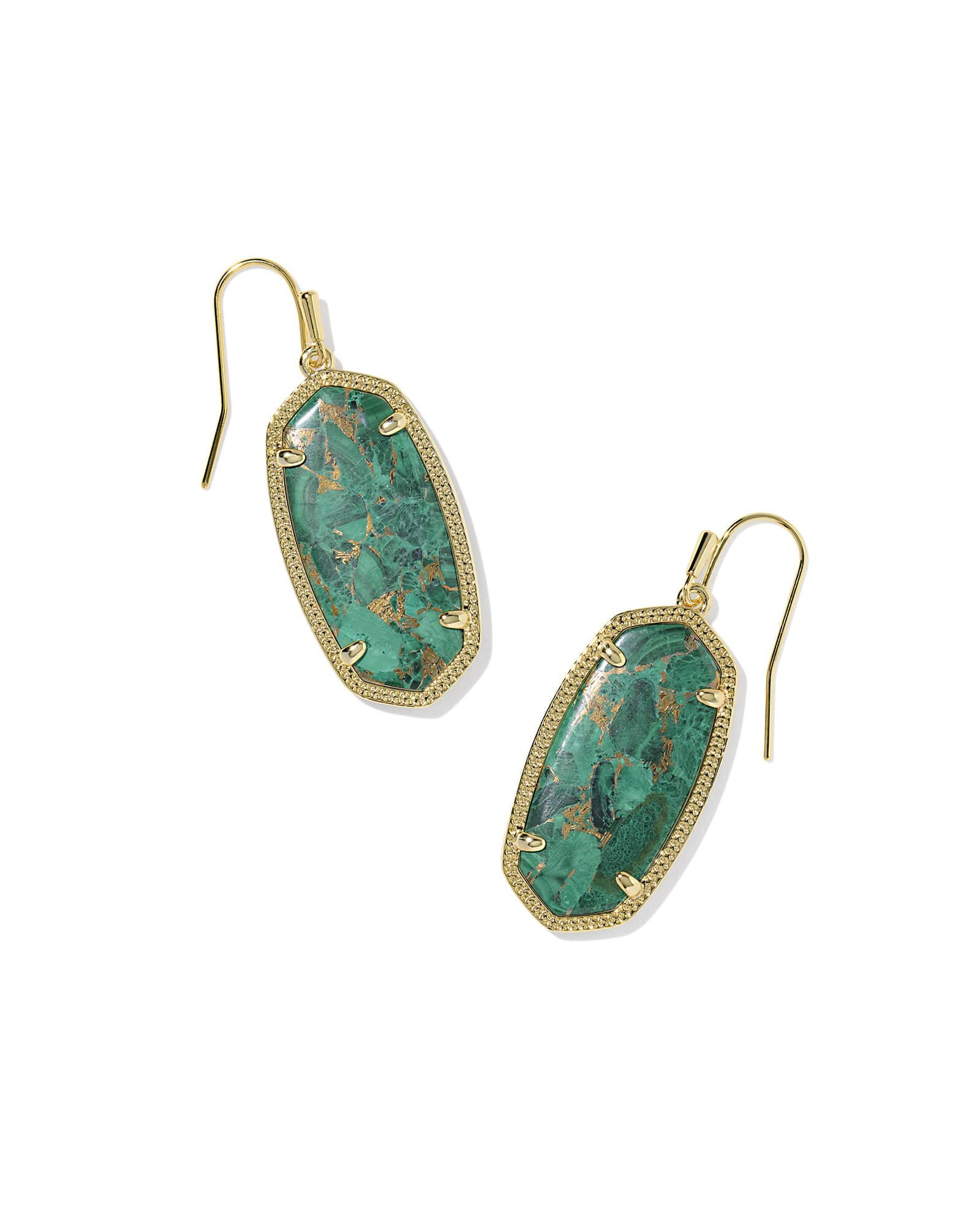 Kendra Scott Elle Gold Drop Earrings | Malachite | Kendra Scott