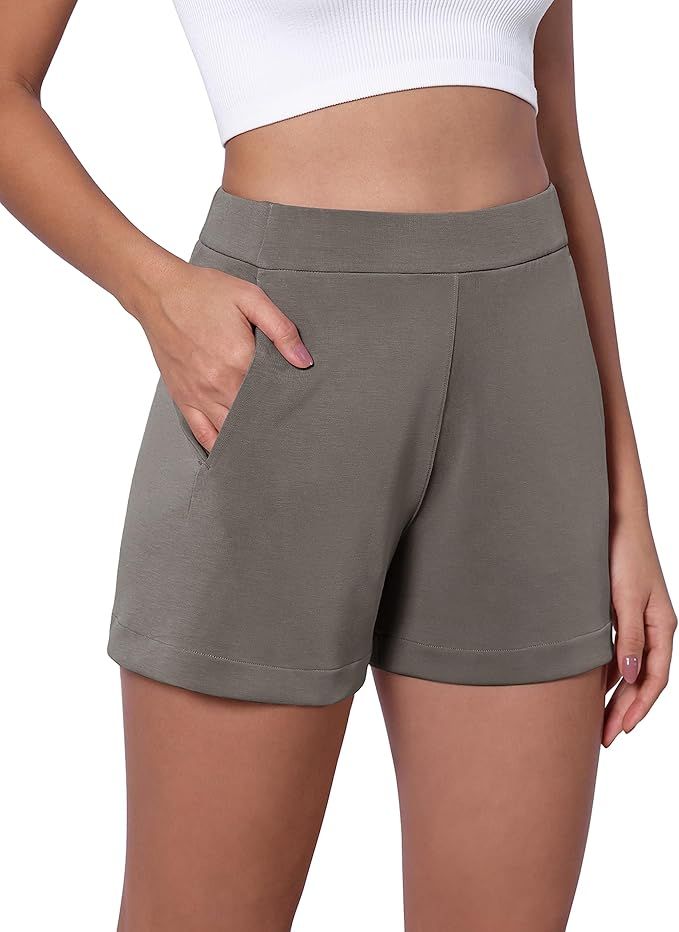 ODODOS 4" Modal Soft Relaxed Shorts with Pockets for Women High Wasit Casual Shorts | Amazon (US)