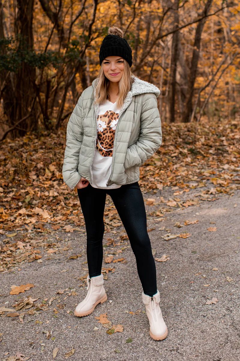 Settle In The Cold Moss Reversible Jacket | Apricot Lane Boutique