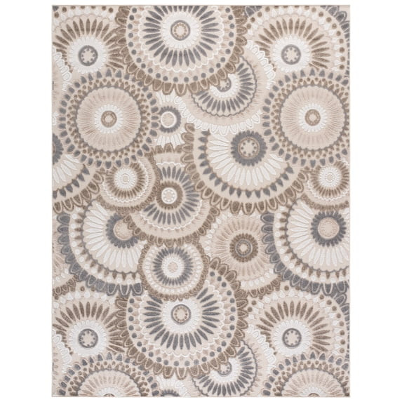 SAFAVIEH Cabana Brynn Floral Indoor/Outdoor Area Rug, Grey/Ivory, 8' x 10' | Walmart (US)