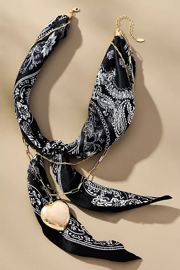 Double-Chain Charmed Scarf Necklace | Anthropologie (US)
