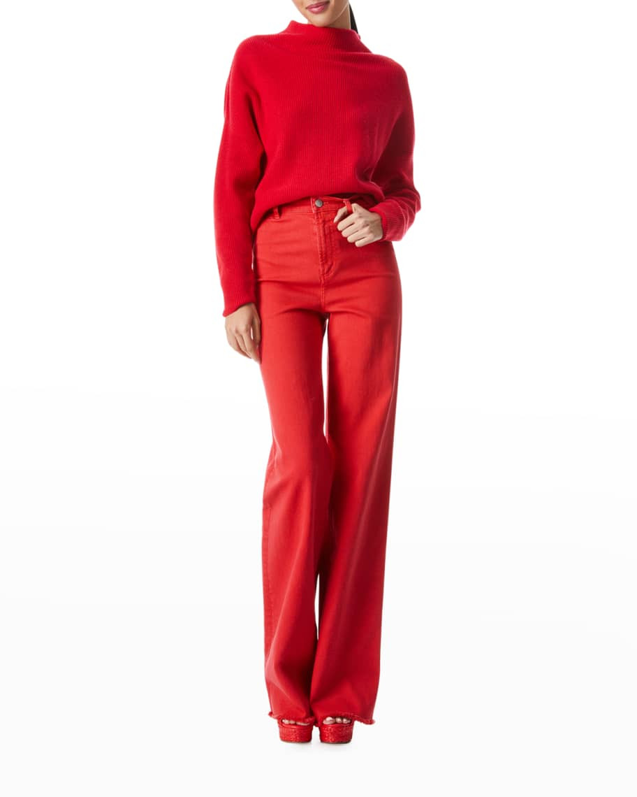 Alice + Olivia Caprice Cashmere Drop-Shoulder Pullover | Neiman Marcus