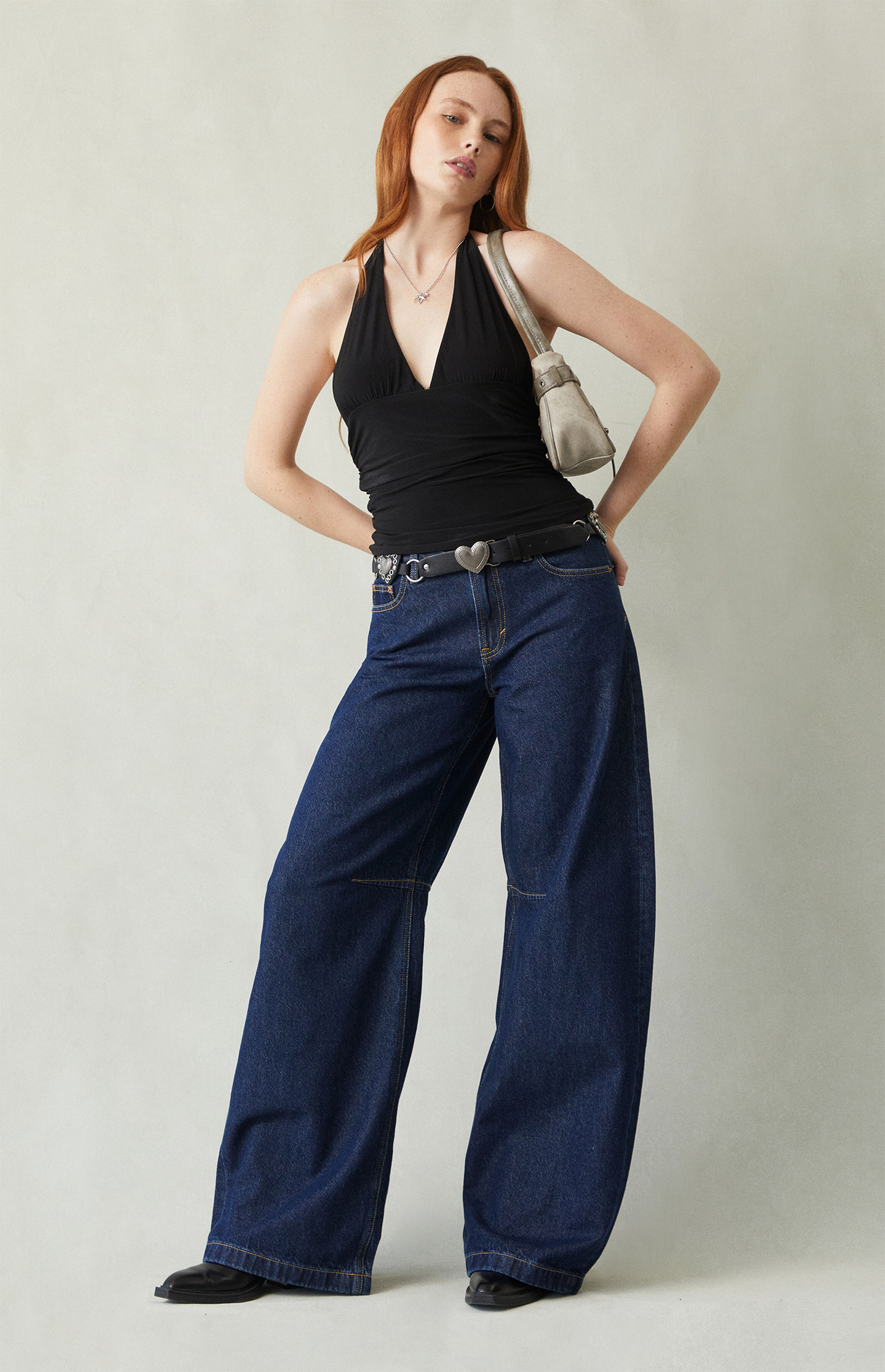 Pacsun Remi Baggy Barrel Jeans Knee Dart Dark Blue | PacSun