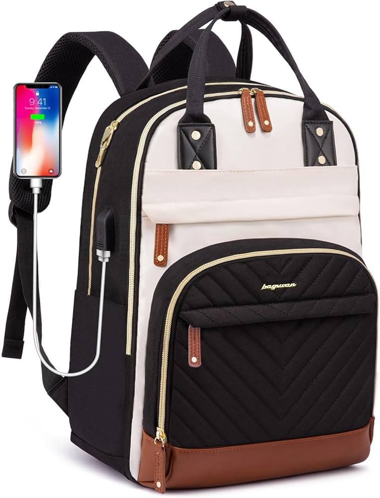 Laptop Backpack for Women Bag - 15.6 inch Work Travel Backpack with USB Charger College Bookbag W... | Amazon (US)