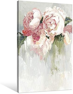 7 Fision Art Abstract Floral Artwork Pink Peonies Flower Print Picture for Living Room Bedroom De... | Amazon (US)