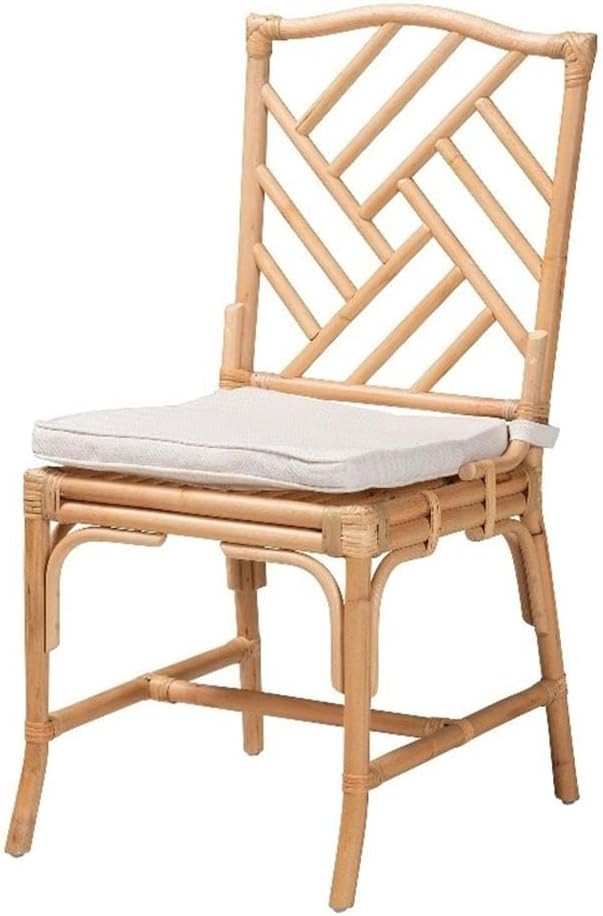 Baxton Studio Rio Modern Bohemian Natural Brown Rattan Dining Chair | Amazon (US)