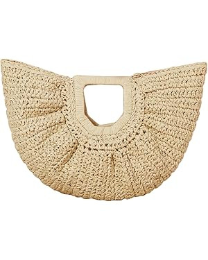 Verdusa Women's Straw Top Handle Handbags Woven Clutches Tote Bag Purses | Amazon (US)