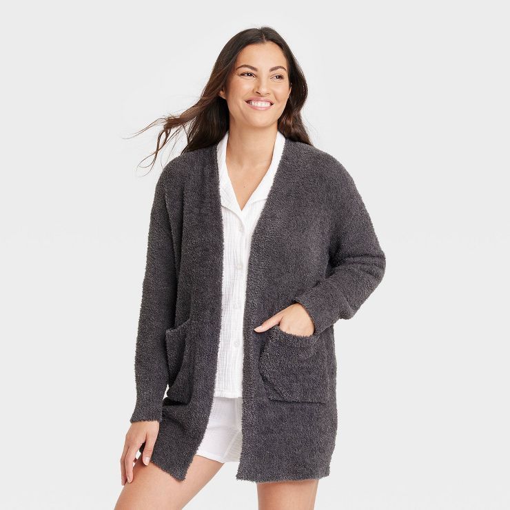 Women&#39;s Cozy Feather Yarn Cardigan - Stars Above&#8482; Brown M/L | Target