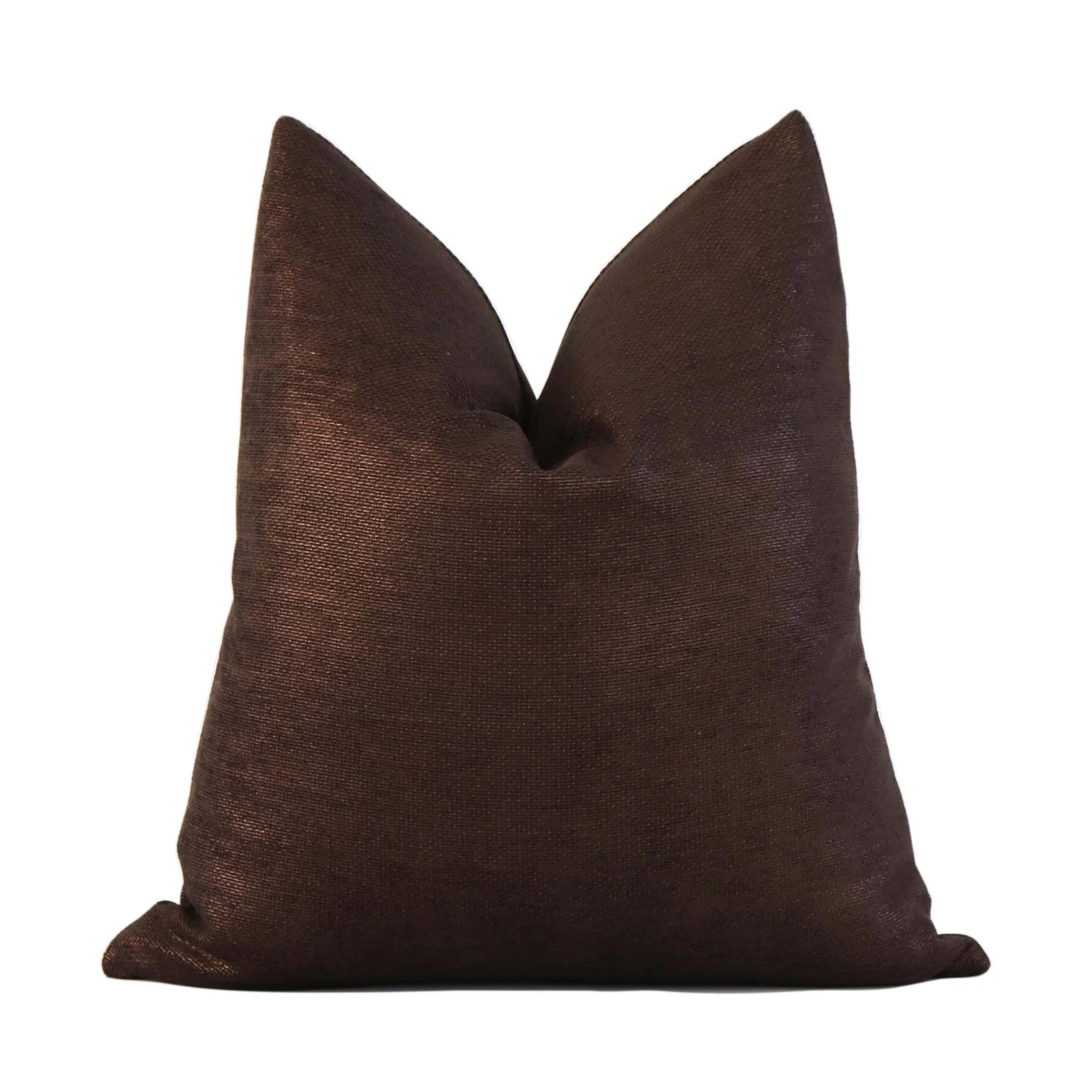 Schumacher Glimmer Bronze Throw Pillow Cover, Brown Shimmer Accent Toss, Solid Metallic Copper Br... | Etsy (US)