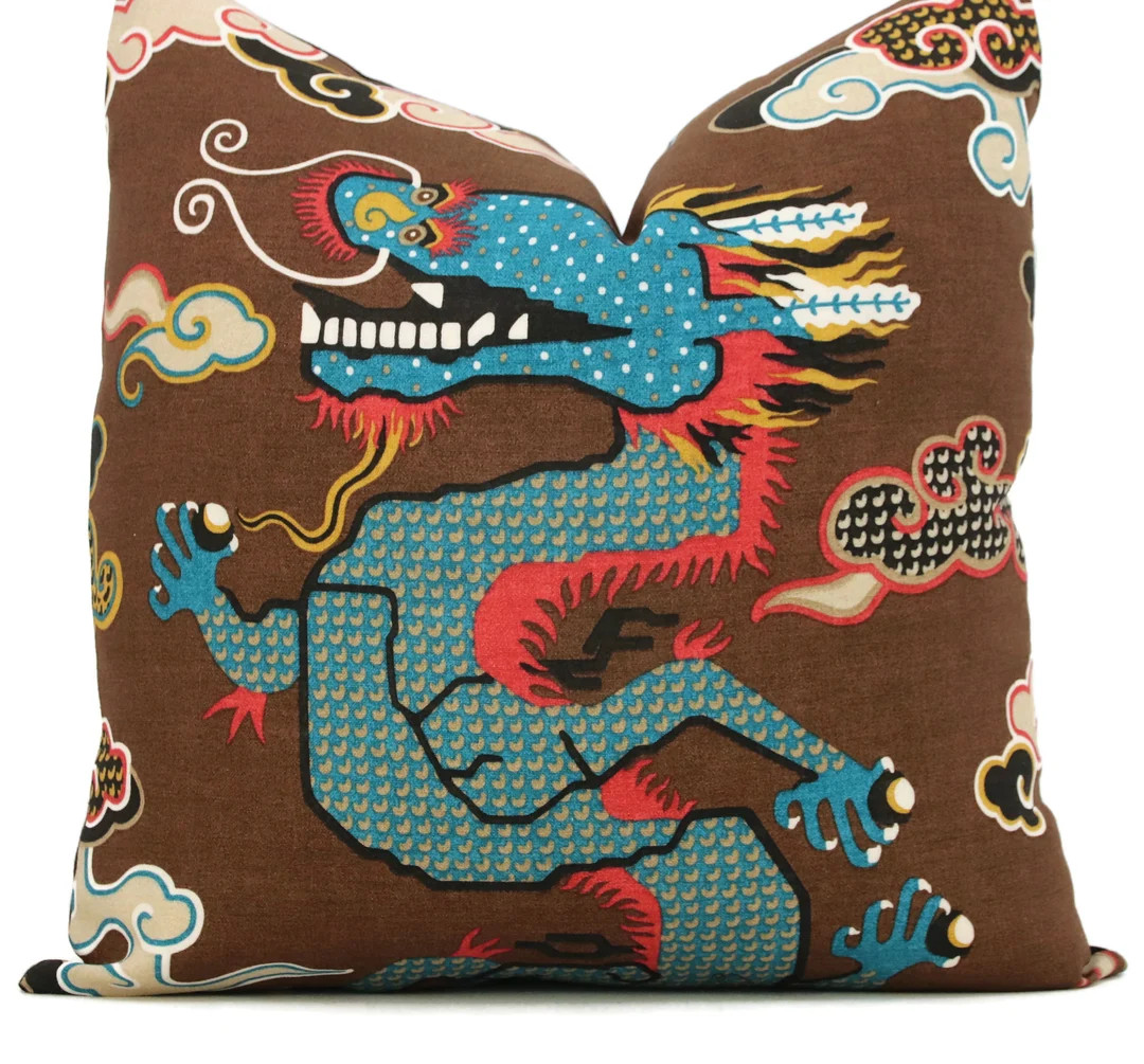 Brown Schumacher Magical Ming Dragon Libertine Decorative - Etsy | Etsy (US)