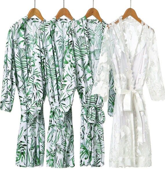 Tropical Bridal Robes | Wedding Robes, Bridesmaid Gift, Getting Ready Outfit, Destination wedding... | Etsy (US)
