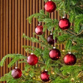 Medium Tonal Red Ornaments (Set of 9) | West Elm (US)