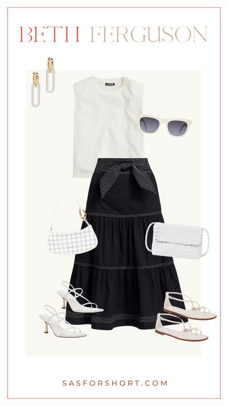 Petite friendly summer chic outfit for when you don’t want to wear shorts.  Midi skirt outfit
#ltkpetite #petitee

#LTKOver40 #LTKStyleTip #LTKSeasonal