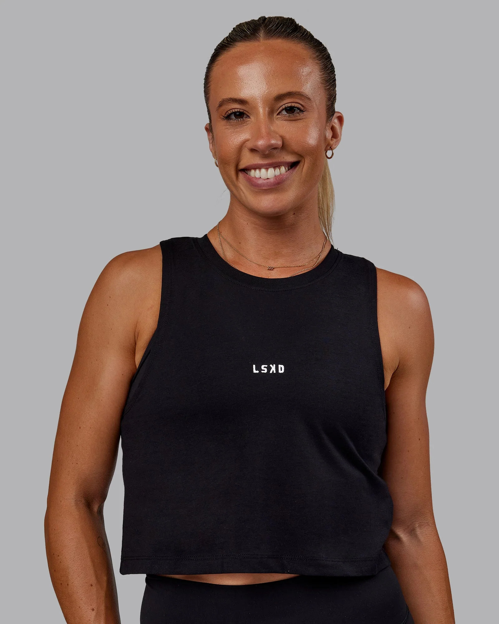 Go-To FLXCotton Tank - Black-White | LSKD | LSKD