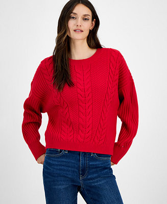 Women's Traveling Cable Sweater | Macy's