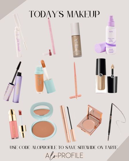 Everything I used this morning to create my makeup look! Use code ALOPROFILE to save sitewide on Tarte. 

#LTKbeauty
