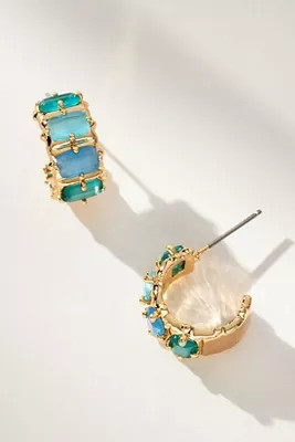 Crystal Baguette Huggie Hoop Earrings | Anthropologie (US)