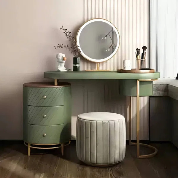 43" Makeup Vanity Table With LED Lighted Mirror, Dressing Table Without Stool | Wayfair North America