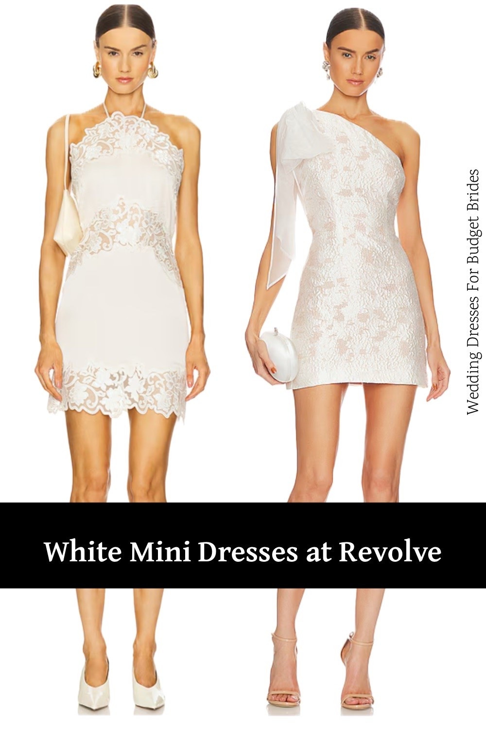 Chic white mini dresses - trending styles at Revolve for the bride to be. 

For engagement photos, bridal shower, bachelorette party, or rehearsal dinner.

#LTKWedding #LTKSeasonal #LTKSaleAlert