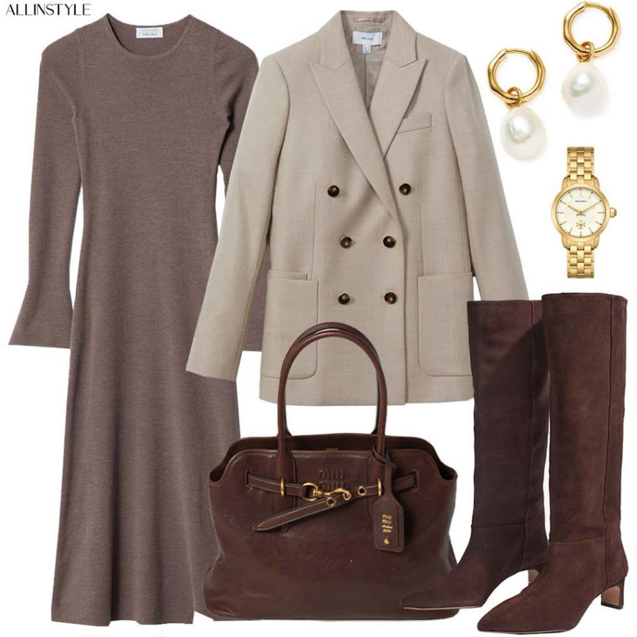 Brown knee boots and wool blazer outfit for autumn 

#LTKeurope #LTKstyletip #LTKautumn