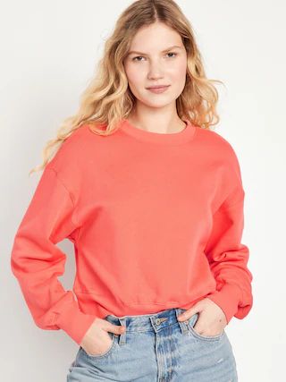 Drop-Shoulder Crop Sweatshirt | Old Navy (US)