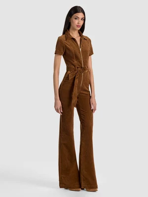 GORGEOUS WIDE LEG JUMPSUIT - CAMEL | Alice + Olivia