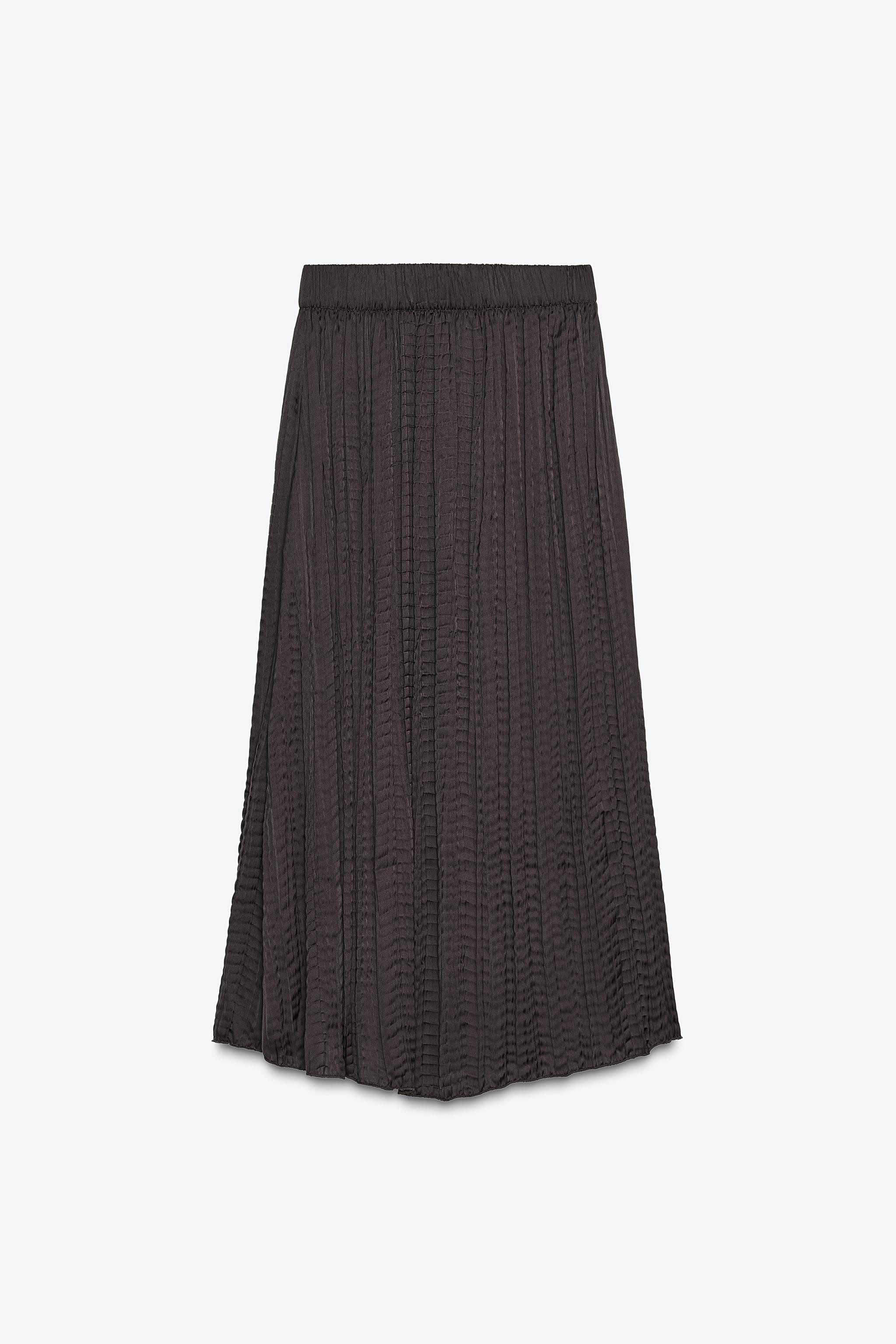 WRINKLED EFFECT SATIN SKIRT | Zara US