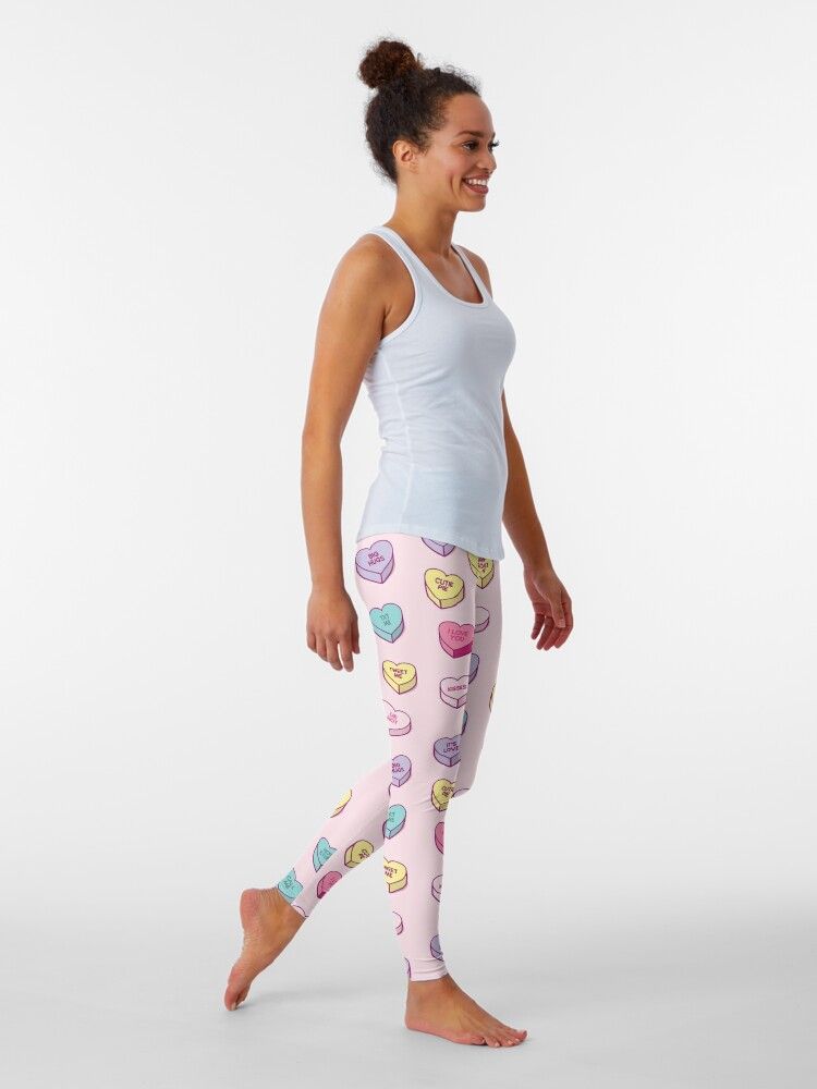 'Conversation Love Hearts Pattern for Valentines Day' Leggings by hixonhouse | Redbubble (US)