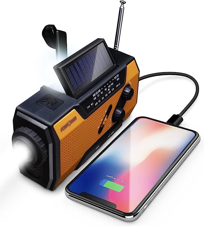 FosPower 2000mAh NOAA Emergency Weather Radio (Model A1) Portable Power Bank with Solar Charging,... | Amazon (US)