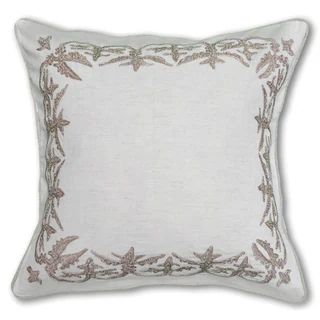 Ava Embroidered Ivory Cotton Decorative Pillow | Bed Bath & Beyond