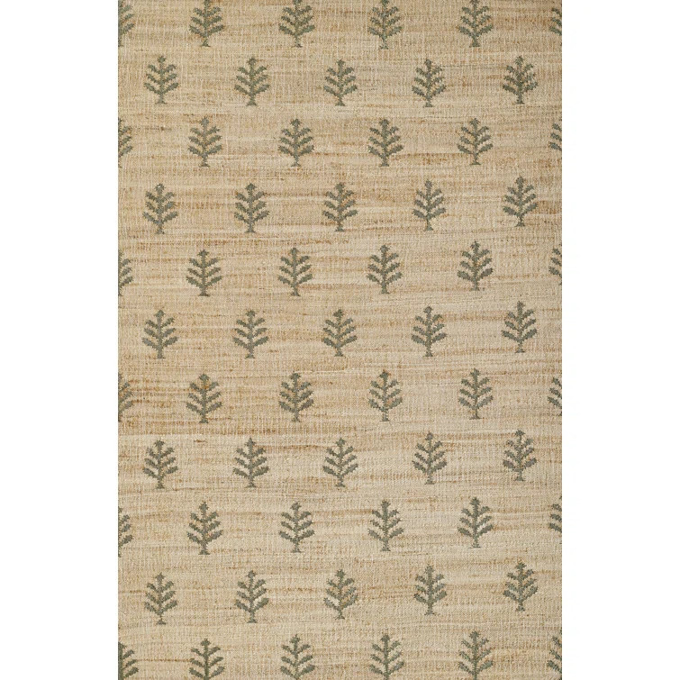 Handmade Handwoven Natural/Green Rug | Wayfair North America