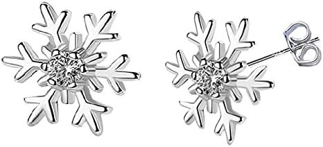 Women Silver Earrings Snowflake earrings Cubic-zirconia Earrings Sensitive Earring for women Hypo... | Amazon (US)