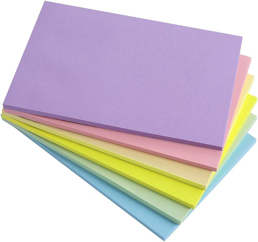 Vanpad Sticky Notes 4X6 in Pastel Post Stickies Super Sticking Power Memo Pads Strong Adhesive, 6... | Amazon (US)