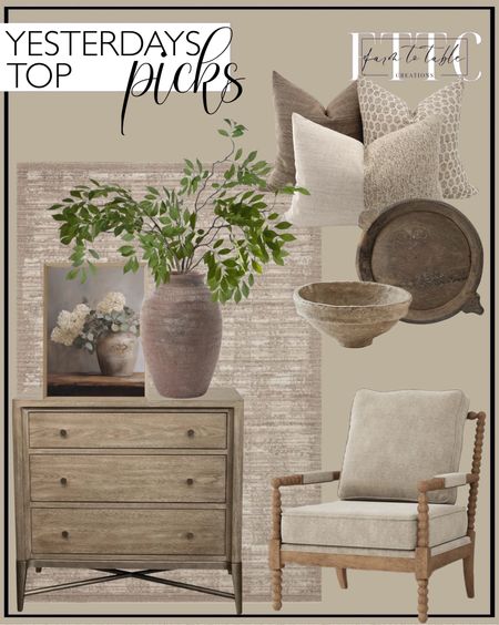 Yesterday’s Top Picks. Follow @farmtotablecreations on Instagram for more inspiration.

Regan Metal Nightstand. Loloi Performance Sand Rug. Sareena Upholstered Spindle Accent Chair. HACKNER HOME Brook Pillow Cover Set. Queta Terracotta Vase McGee & Co. Hydrangeas in Aged Vessel Painting  31" Fake Wisteria Branches. Found Reclaimed Wood Bowl With Handles. Ballard Designs Paper Mâché Bowl. Living Room Inspo. Dining Room Inspo. Coffee Table Decor. 


#LTKHome #LTKFindsUnder50 #LTKSaleAlert