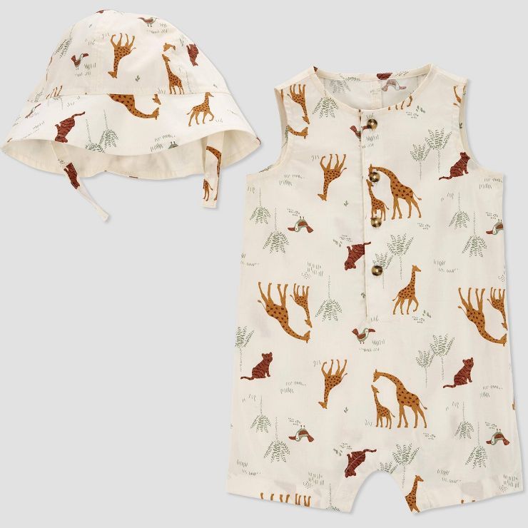 Carter's Just One You®️ Baby Boys' Safari Top and Hat Set - Ivory | Target