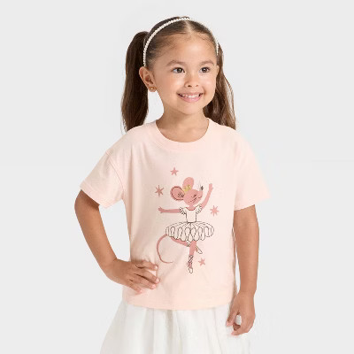 Toddler Girls' Short Sleeve Relaxed T-Shirt - Cat & Jack™ Peach Orange 12M | Target
