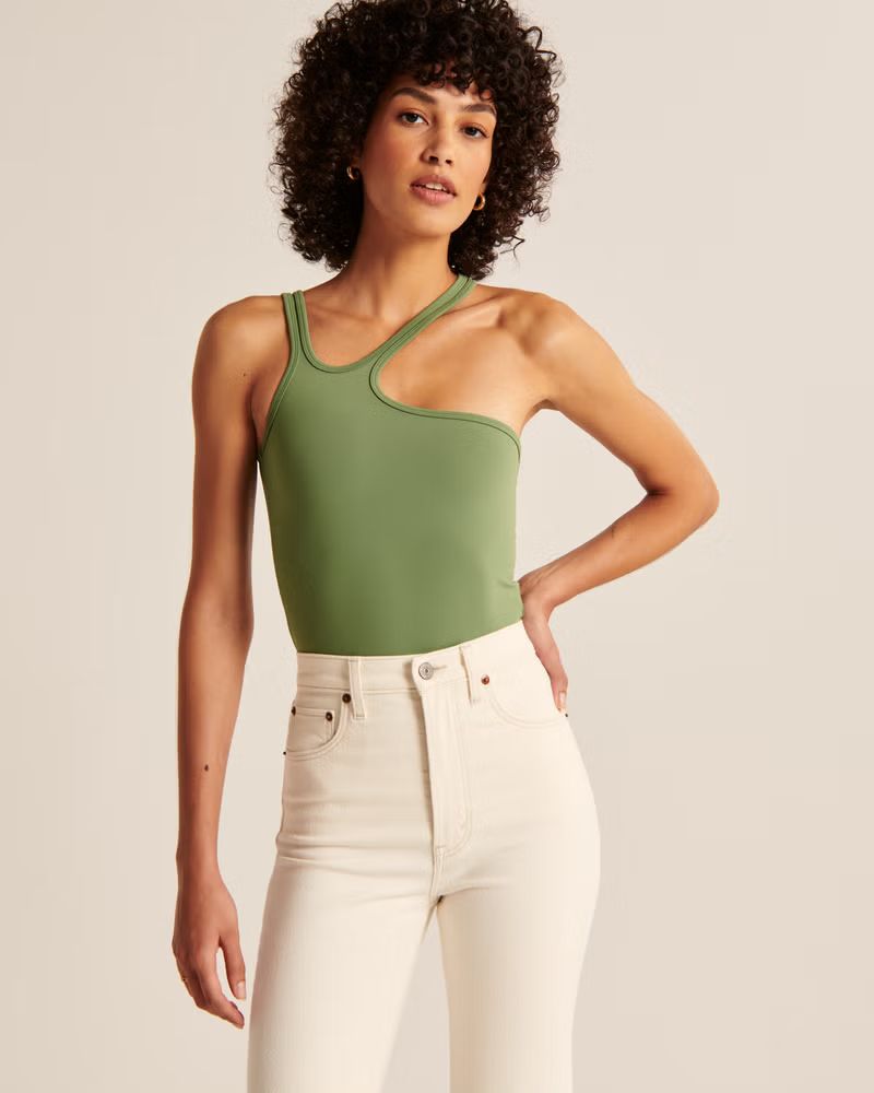 Women's Double-Layered Seamless Fabric Asymmetrical Bodysuit | Women's Tops | Abercrombie.com | Abercrombie & Fitch (US)