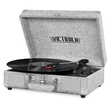 Victrola Suitcase 3-speed Record Player with Dual Bluetooth Connectivity - Grey | Walmart (US)