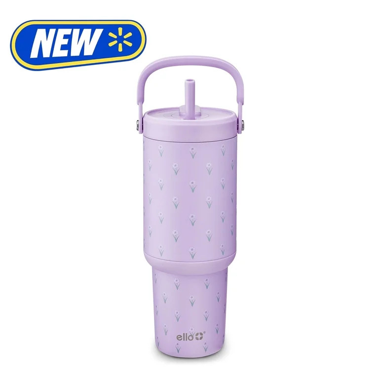 Ello Oasis Go 30oz Stainless Steel Tumbler with Top Handle and Retracting Straw,  Lavender Haze | Walmart (US)