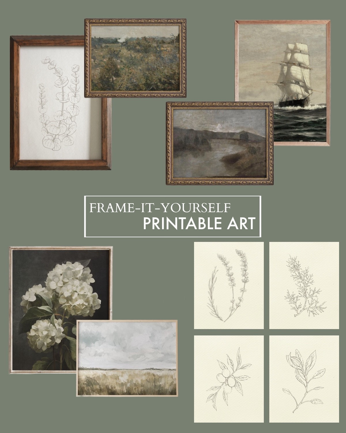 Printable art to frame yourself using thrifted or repurposed frames.

#LTKOver40 #LTKHome #LTKFindsUnder50