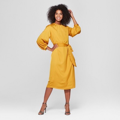 Women's 3/4 Sleeve Tie Waist Column Midi Dress - Who What Wear™ | Target