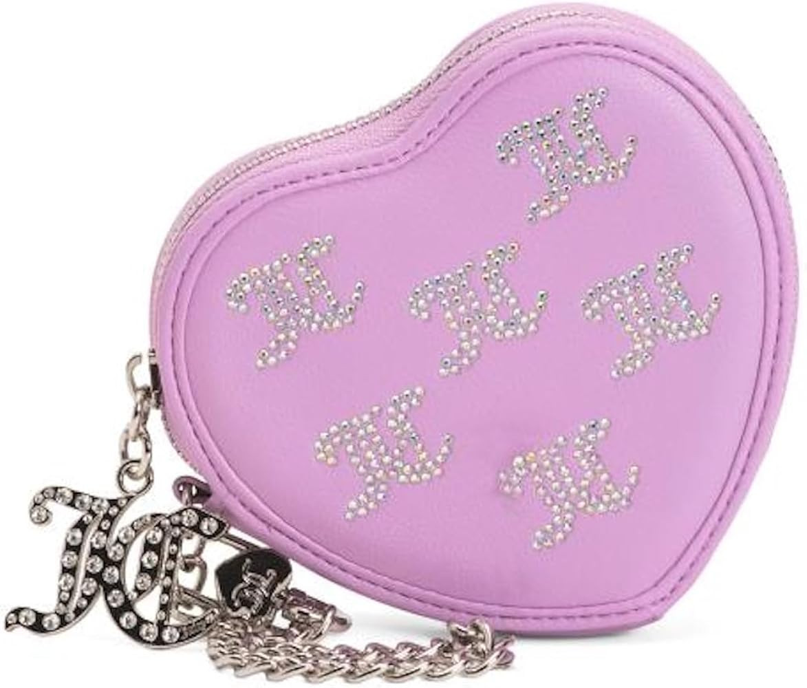 Juicy Couture Taking the Lead Heart-Shaped Coin Purse, Violet Tulle, Rhinestone Logo, Chain Wrist... | Amazon (CA)